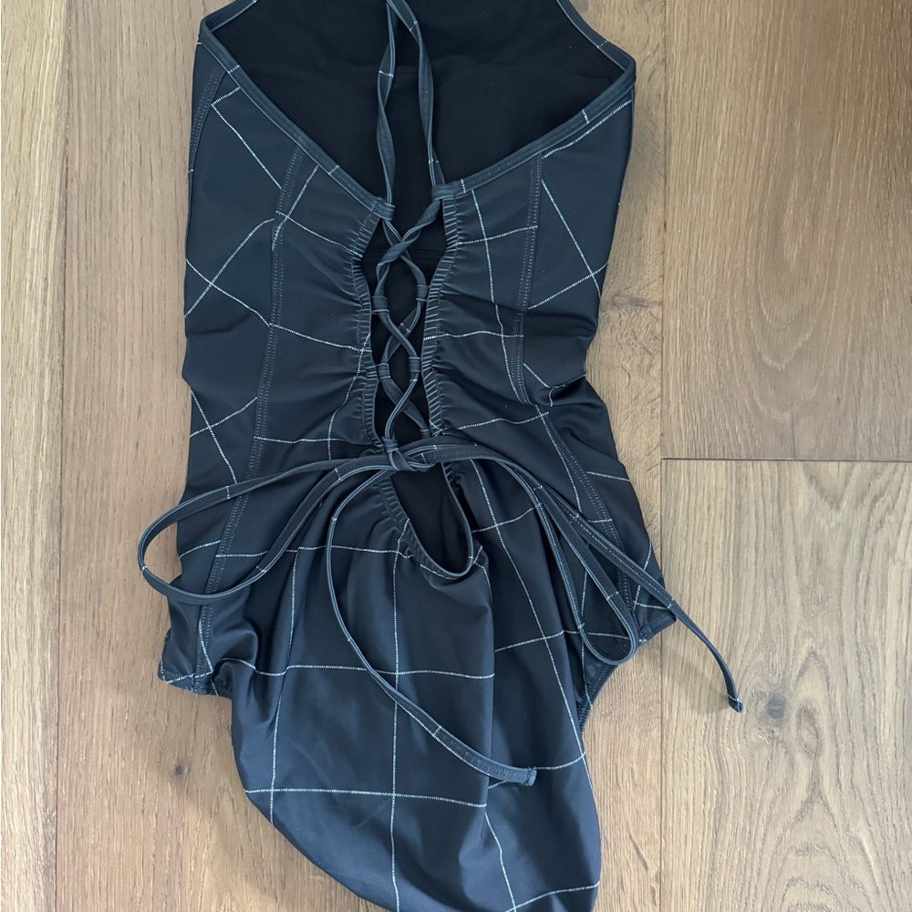 Albion Fit Weekender Black Windowpane One Piece Suit - Size Medium - Picture 3 of 3